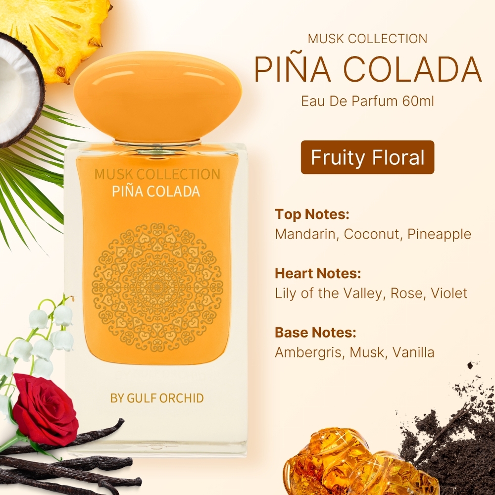 New In Box Piña Colada By Gulf Orchid Musk Collection EDP 60 ML Arabic House